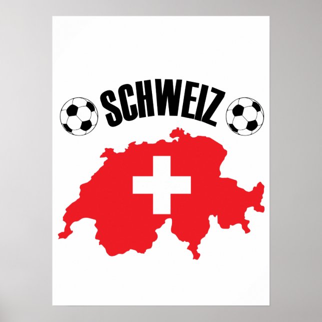 Schweiz Fussball Switzerland Map Poster (Front)