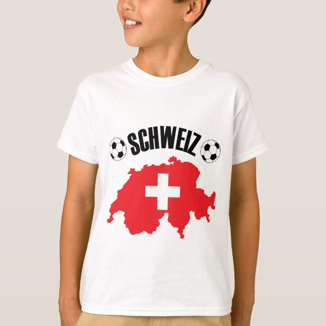 Schweiz Fussball Switzerland Map T-Shirt (Front)