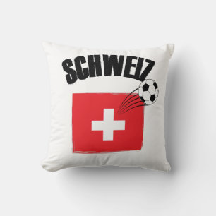 Schweiz Fussball Switzerland Soccer Flag Throw Pillow