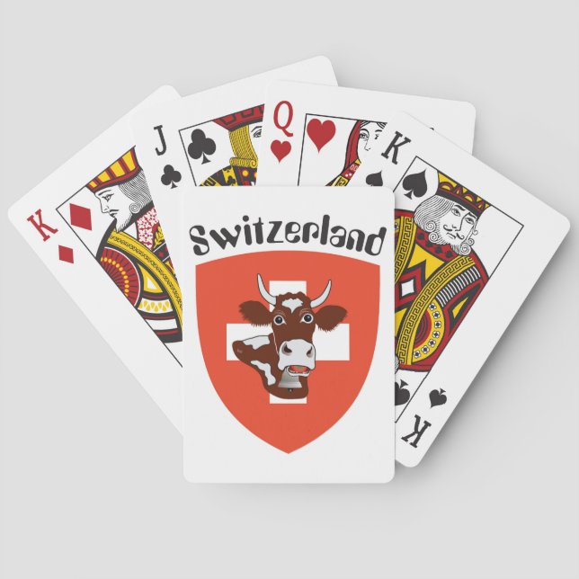 Schweiz Suisse Svizzera Svizra Spielkarten Poker Cards (Back)