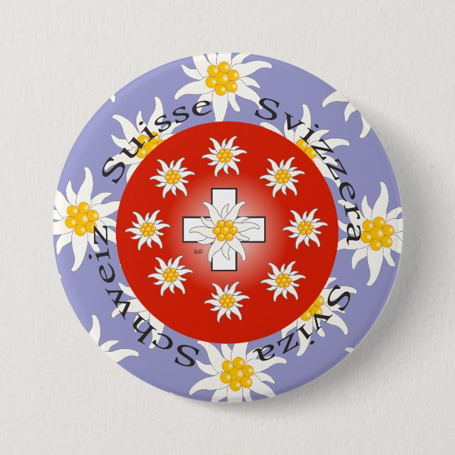 Schweiz Suisse Svizzera Svizra Switzerland Button (Front)