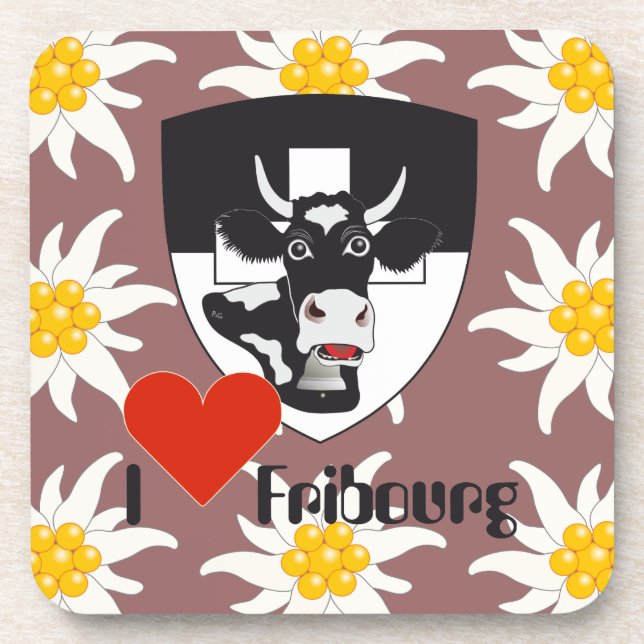 Schweiz Suisse Untersetzer Freiburg Fribourg Beverage Coaster (Front)