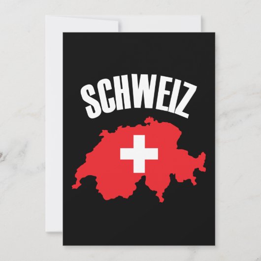 Schweiz Switzerland Map Flag (Front)