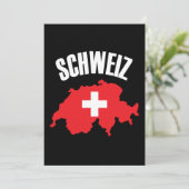 Schweiz Switzerland Map Flag (Standing Front)