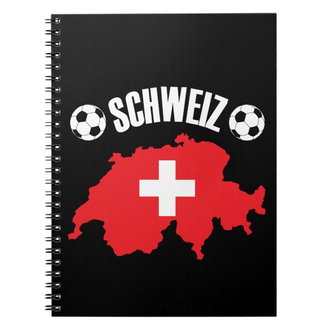 Schweiz Switzerland Map Soccer Notebook (Front)