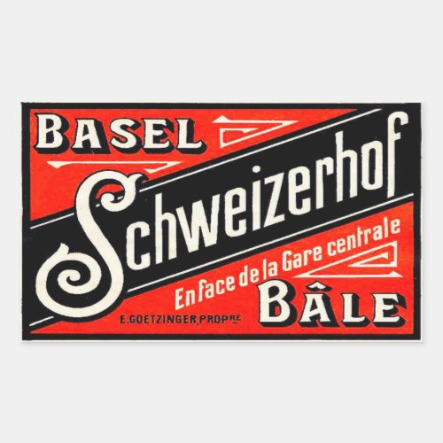 Schweizerhof hotel Basel Ble Switzerland Rectangular Sticker