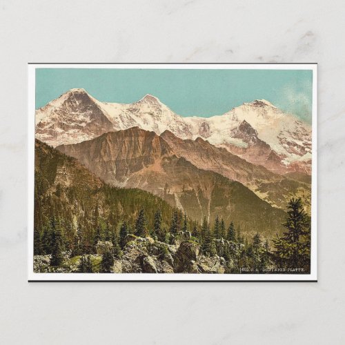 Schynige Platte Eiger Monch and Jungfrau Bernes Postcard