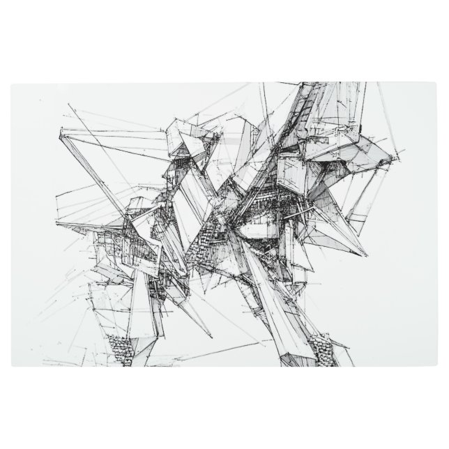 Sci-Fi Abstract Metal Wall Art (Front)