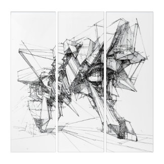 Sci-Fi Abstract Triptych