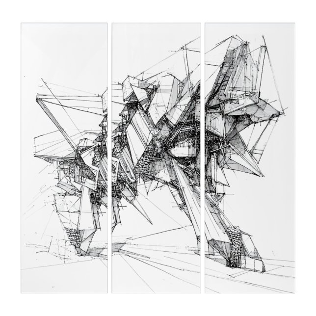 Sci-Fi Abstract  Triptych (Front)