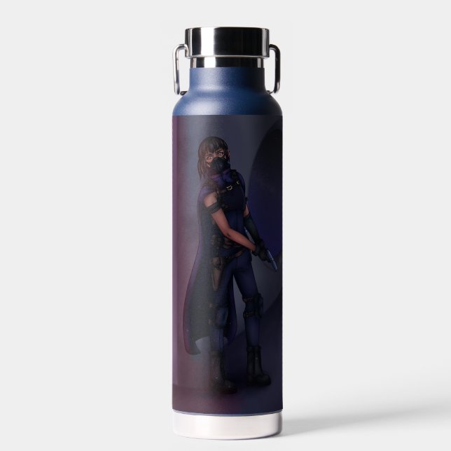 Sci Fi Action Girl Water Bottle (Front)