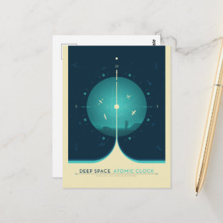 Sci-Fi Ad, Blue Atomic Clock, Deep Space Postcard