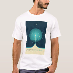 Sci-Fi Ad, Blue Atomic Clock, Deep Space T-Shirt