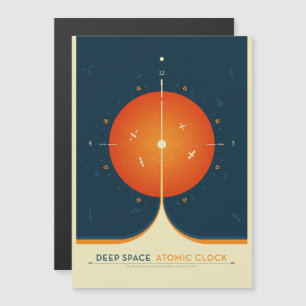 Sci-Fi Ad, Orange Atomic Clock, Deep Space Magnetic Invitation
