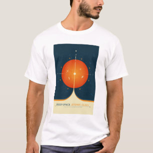 Sci-Fi Ad, Orange Atomic Clock, Deep Space T-Shirt