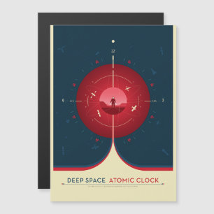 Sci-Fi Ad, Red Atomic Clock, Deep Space Magnetic Invitation