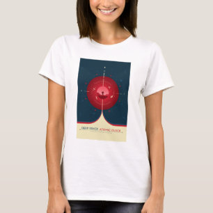 Sci-Fi Ad, Red Atomic Clock, Deep Space T-Shirt