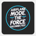 Sci-Fi Airplane Mode Square Stickers
