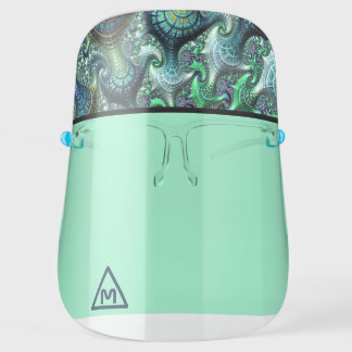 Sci-fi Alien Brain Fractal Abstract and Monogram Face Shield