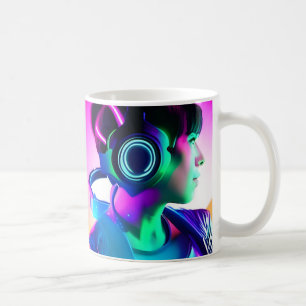Sci-Fi Anime Cyberpunk Gamer Girl - Coffee Mug
