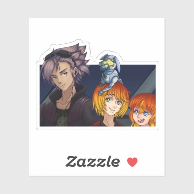 Sci Fi Anime Friends Sticker (Sheet)