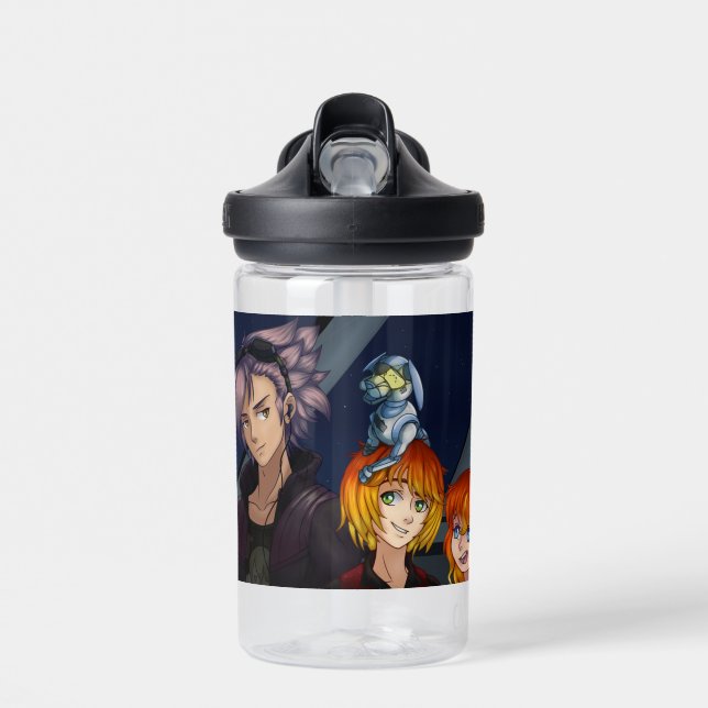 Sci Fi Anime Friends Water Bottle (Front)