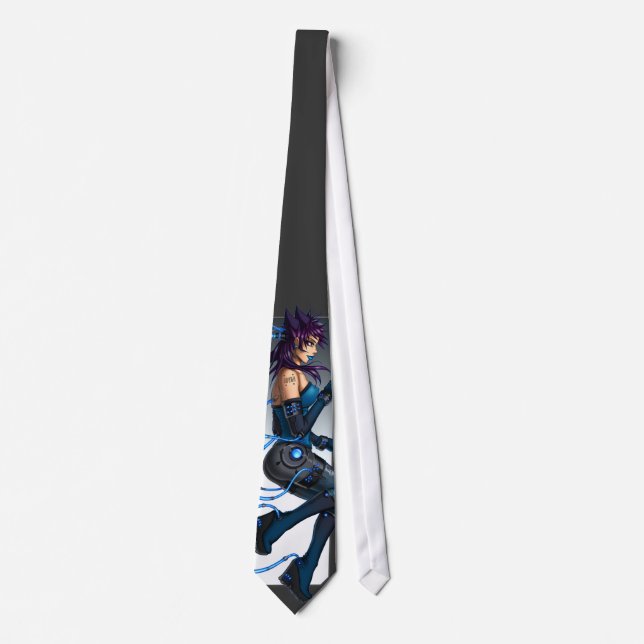 Sci-Fi Anime Girl Neck Tie (Front)