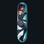 Sci-Fi Anime Girl Skateboard<br><div class="desc">An original anime style illustration of sci-fi android girl with spiky purple manga hair. This unique design was made specifically for Zazzle, featuring professional digital artwork and can be fully customized to add additional photos and text to suit. It would be ideal for anime admirers, comic book fans, and anyone...</div>