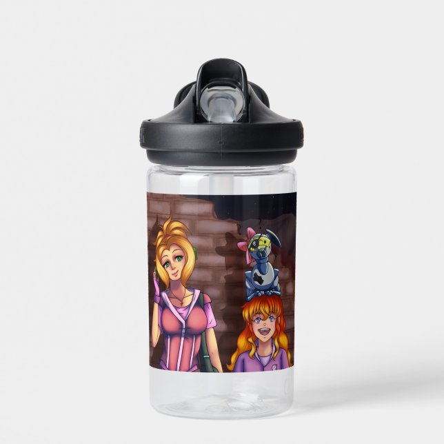 Sci-Fi Anime Girls Water Bottle (Front)