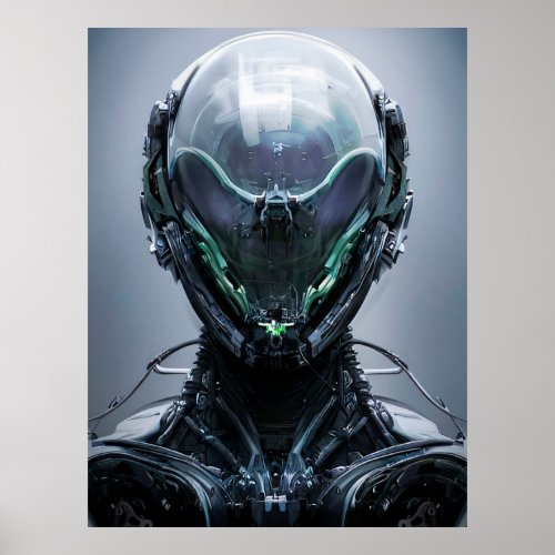 Sci fi Assassin Cyberpunk Hunter Droid Poster