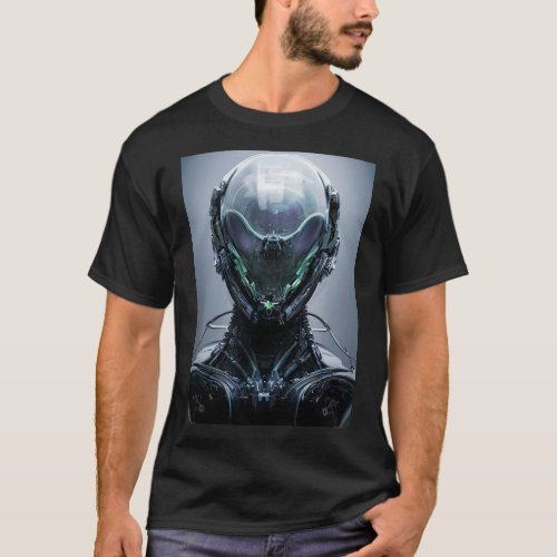 Sci fi Assassin Cyberpunk Hunter Droid T_Shirt