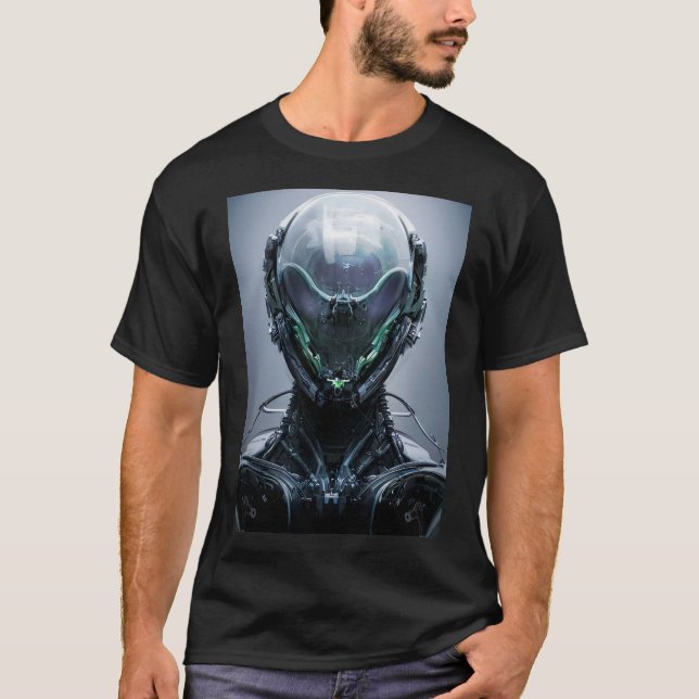 Sci fi Assassin Cyberpunk Hunter Droid T-Shirt (Front)