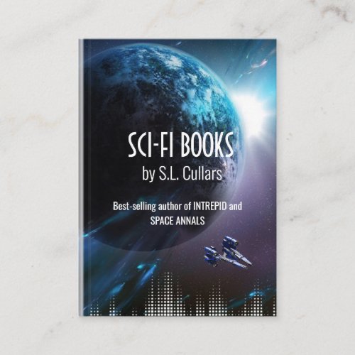 sci_fi author faux book cover business card