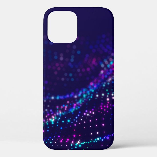Sci-fi background. Digital wave with many particle Case-Mate iPhone Case (Back)