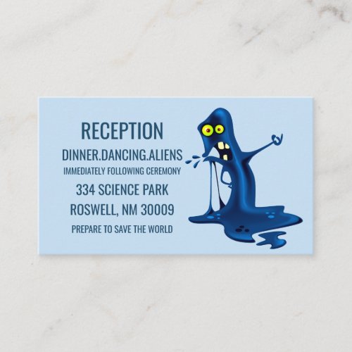 Sci Fi Blue Slime Monster Reception card