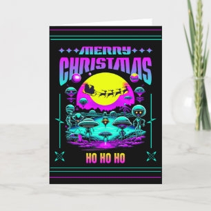 Sci-fi Christmas Aliens Holiday Card