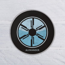 Sci-Fi Cosmic Space Blue Ombre Distressed Custom