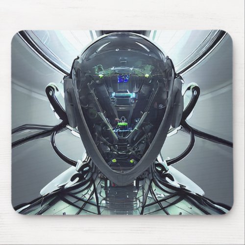 Sci_Fi Cyber Droid Fighter Pilot Horizontal Mouse Pad