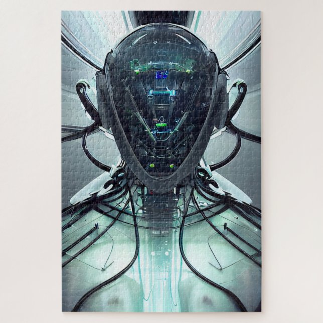 Sci-Fi Cyber Droid Fighter Pilot Jigsaw Puzzle (Vertical)