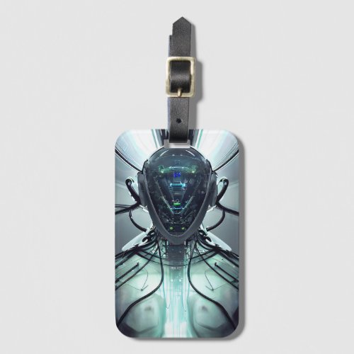 Sci_Fi Cyber Droid Fighter Pilot Luggage Tag