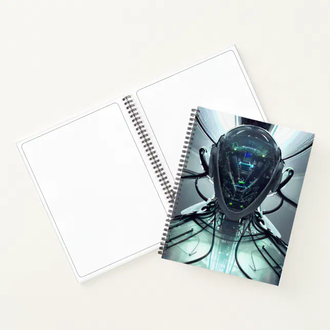 Sci-Fi Cyber Droid Fighter Pilot Notebook | Zazzle