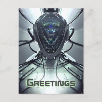 Sci-Fi Cyber Droid Fighter Pilot