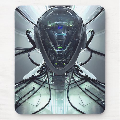 Sci_Fi Cyber Droid Fighter Pilot Vertical Mouse Pad