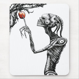 Sci fi dark cyborg mouse mat