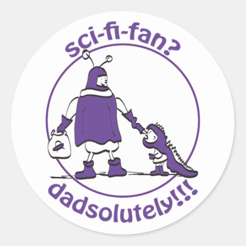 Sci_Fi_Fan Dad Classic Round Sticker