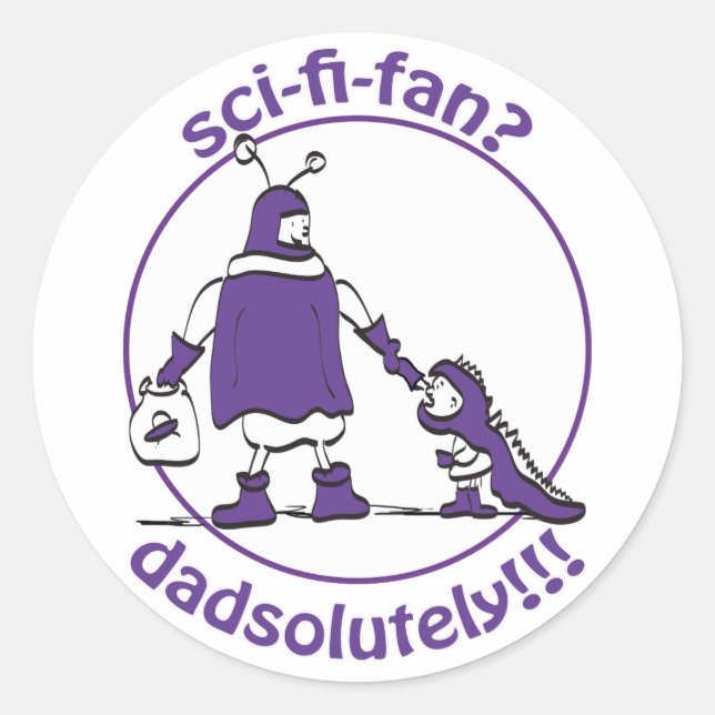 Sci-Fi-Fan Dad Classic Round Sticker (Front)