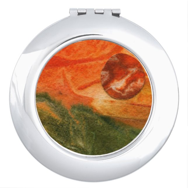Sci-Fi - fantasy alien space planet worlds         Compact Mirror (Front)