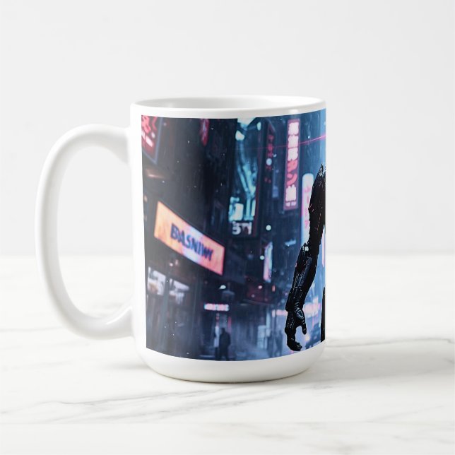 Sci Fi Fantasy Mug: Guardian of the Electric City Coffee Mug (Left)