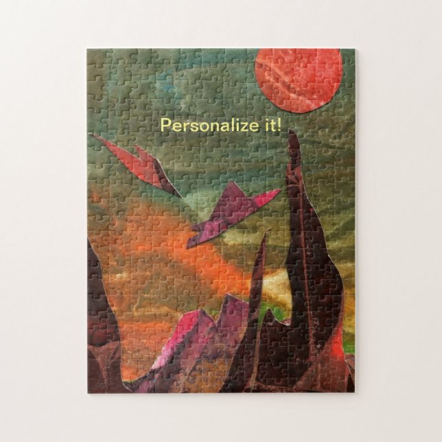 Sci-Fi "Fire Birds" alien life forms in flight Jigsaw Puzzle (Vertical)