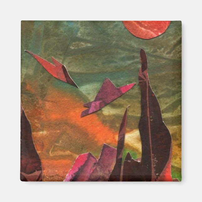 Sci-Fi "Fire Birds" alien life forms in flight Magnet (Front)